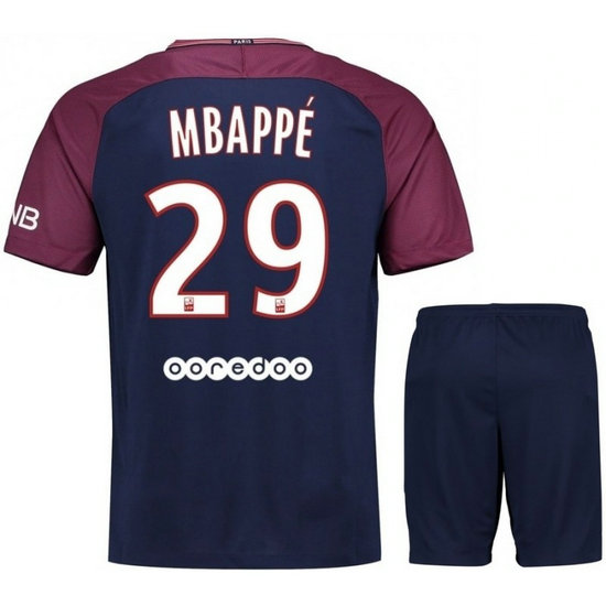 Ensemble Foot PSG Paris Saint Germain MBAPPE Junior 2017/2018 Domicile