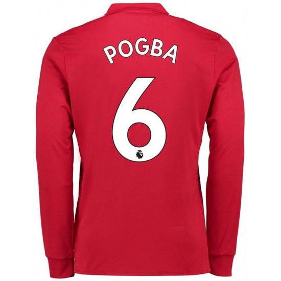 Maillot Manchester United POGBA 2017/2018 Domicile Manches Longues