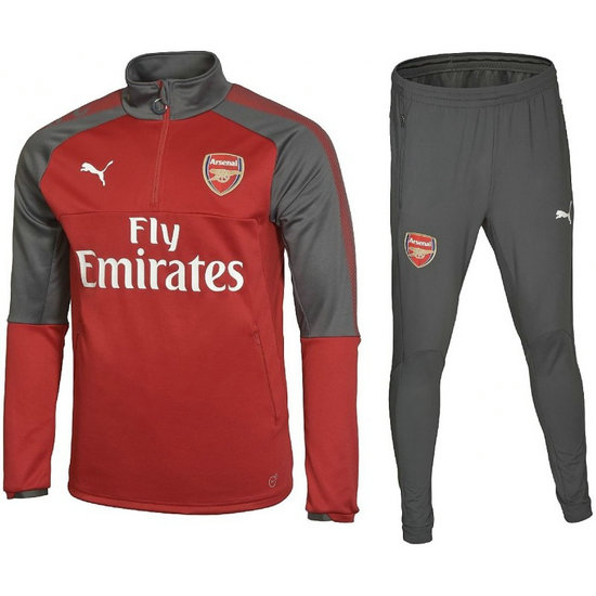 Survetement Football Arsenal Enfant 2017/2018 Rouge-Gris