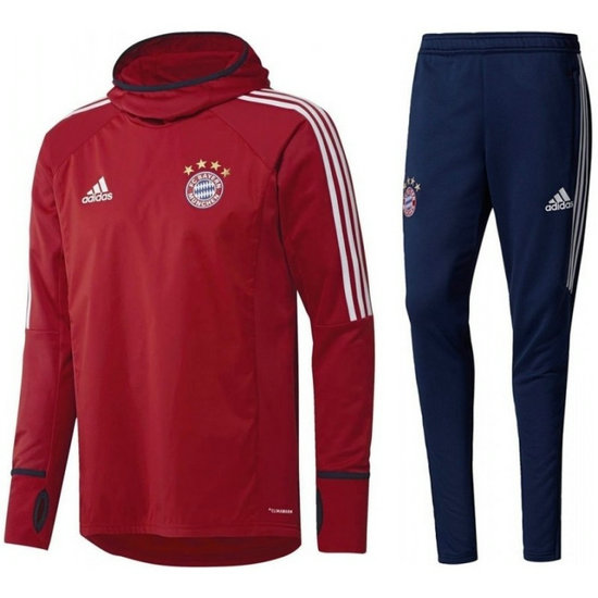 Survetement Football Bayern 2017/2018 Capuche Homme Rouge