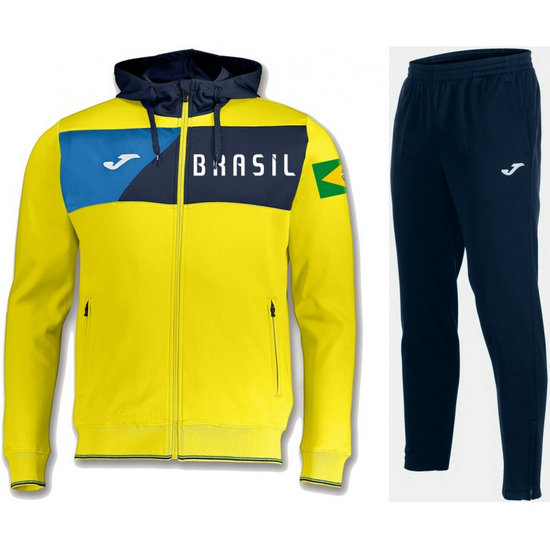 Survetement Football Bresil 2018/2019 Capuche Homme Jaune