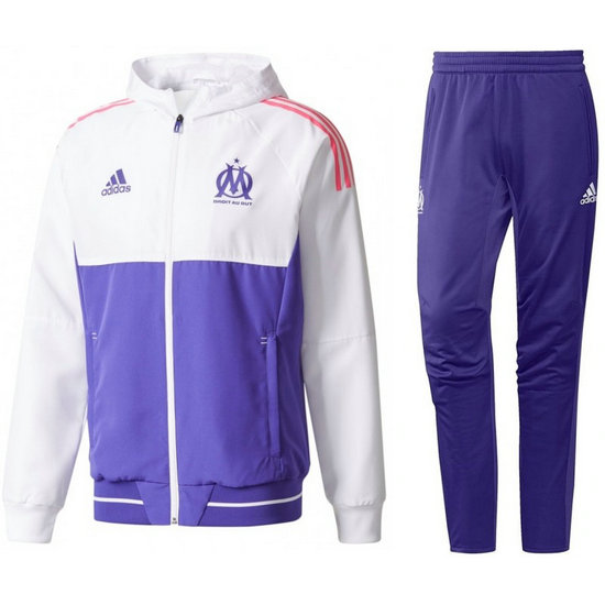 Survetement Football OM Marseille Ligue Des Champions 2017/2018 Capuche Homme Mauve