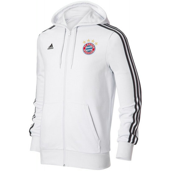 Veste Foot Bayern 2017/2018 Capuche Homme Blanc