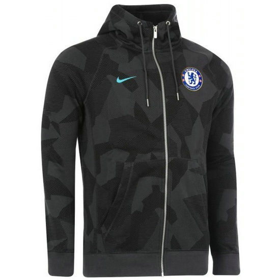 Veste Foot Chelsea 2017/2018 Capuche Homme Gris-F