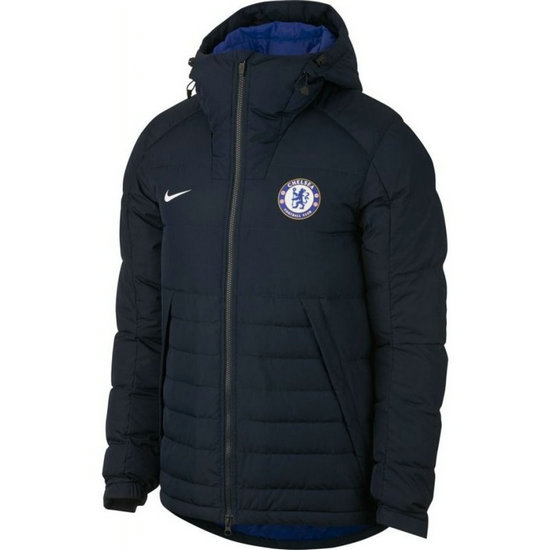 Veste Foot Doudoune Chelsea 2017/2018 Capuche Homme Marine