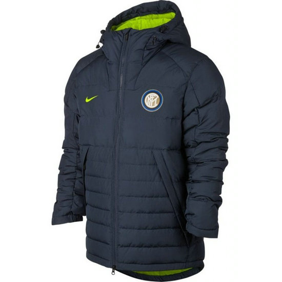 Veste Foot Doudoune Inter Milan 2017/2018 Capuche Homme Marine