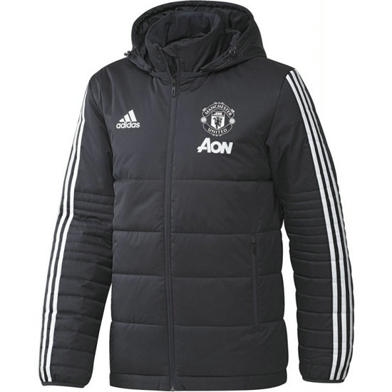 Veste Foot Doudoune Manchester United 2017/2018 Capuche Homme Gris-F