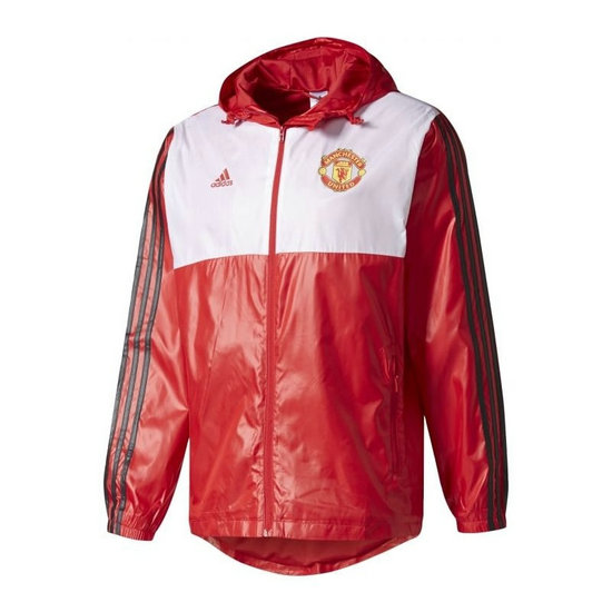 Veste Foot Manchester United 2017/2018 Coupe Vent Homme Rouge-Blanc
