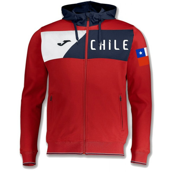 Veste Survetement Chili 2018/2019 Capuche Homme Rouge