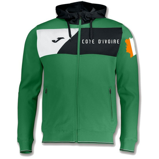 Veste Survetement Cote d'Ivoire 2018/2019 Capuche Homme Vert