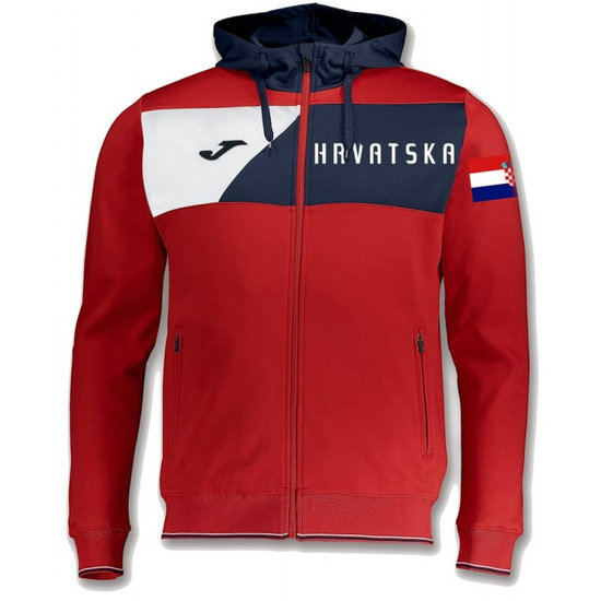 Veste Survetement Croatie 2018/2019 Capuche Homme Rouge