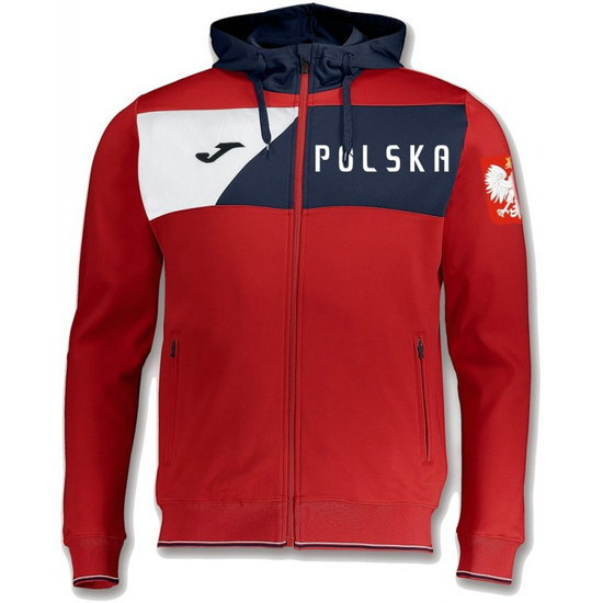 Veste Survetement Pologne 2018/2019 Capuche Homme Rouge