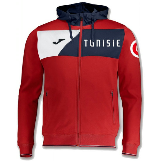 Veste Survetement Tunisie 2018/2019 Capuche Homme Rouge