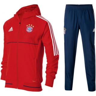 Nouvelle Collection Survetement Football Bayern 2017/2018 Capuche Homme Rouge