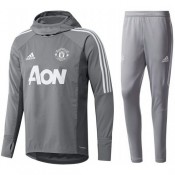 Nouveau Survetement Football Manchester United 2017/2018 Capuche Homme Gris