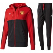 Survetement Football Manchester United 2017/2018 Capuche Homme Noir-Rouge Nouvelle