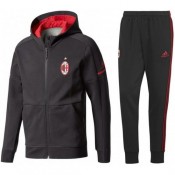 Survetement Football Milan AC 2017/2018 Capuche Homme Noir en Promo