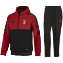 Survetement Football Milan AC 2017/2018 Capuche Homme Rouge Soldes Marseille