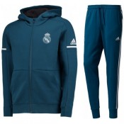 Vente Privée Survetement Football Real Madrid 2017/2018 Capuche Homme Bleu