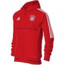 Veste Foot Bayern 2017/2018 Présentation Capuche Homme Rouge Magasin Lyon