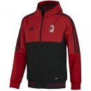 Veste Foot Milan AC 2017/2018 Capuche Homme Rouge Rabais